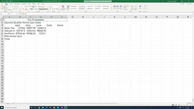 Excel 1 Gym Sales Part 1 97% смотреть онлайн