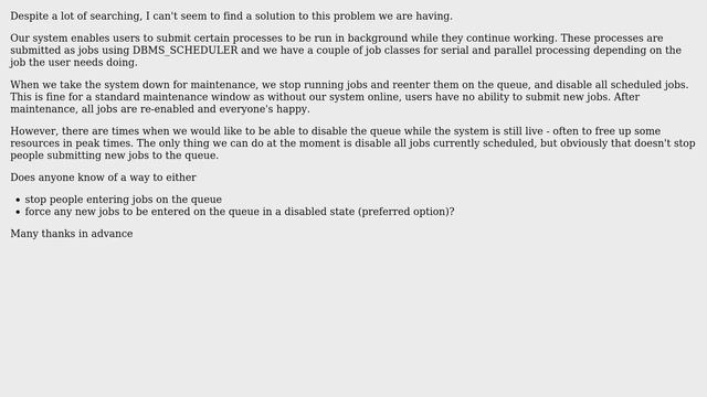 Disabling DBMS_SCHEDULER queue (2 Solutions!!) смотреть онлайн
