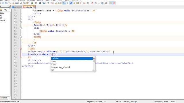 Learn PHP Calendar only using PHP 4 смотреть онлайн