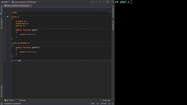 [3/5] PHP 7.1 - New Features - Class Constant Visibility смотреть онлайн