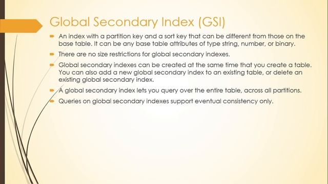 Amazon DynamoDB - Indexes (GSI & LSI) смотреть онлайн