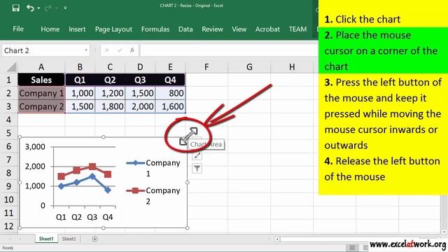 Resize a chart - Learn Excel Fast - Excel 2016 смотреть онлайн