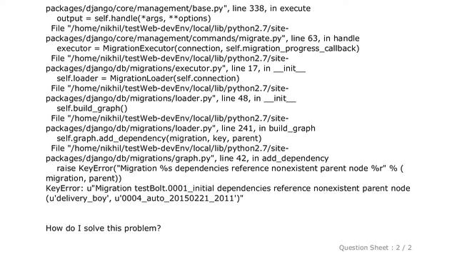 Django : Django: dependencies reference nonexistent parent node смотреть онлайн