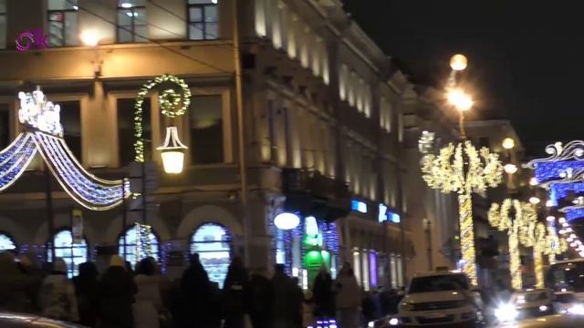Новогодний Санкт-Петербург 2018г, Невский проспект. КРАСОТА!!! смотреть онлайн