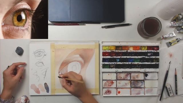 Бесплатный мастер-класс по акварельной живописи «Рисуем глаз» смотреть онлайн