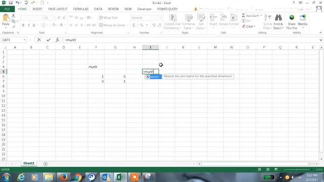 Excel 2013 Tutorial#73 MUNIT Function in Excel смотреть онлайн