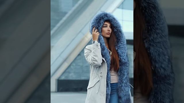 Парка "Anna" бежевая с мехом чернобурой лисицы смотреть онлайн