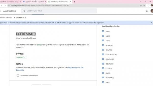 AppSheet: USEREMAIL() | How to capture active user's email in AppSheet #sheetomatic [Hindi]