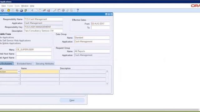 Oracle Financials Training - Define Responsibility & User смотреть онлайн