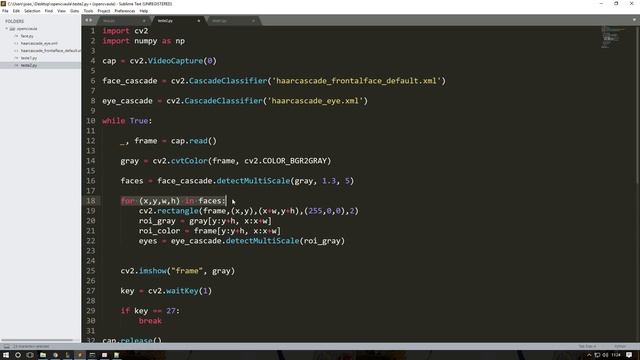 OpenCV Python - Detecção de face e olhos usando Haar Cascade смотреть онлайн