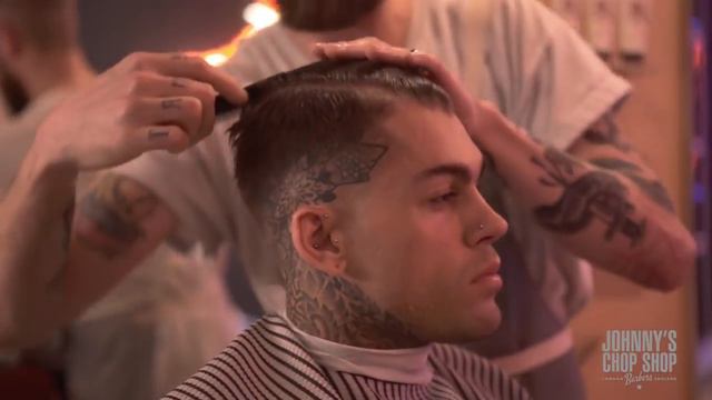 STEPHEN JAMES | whoiselijah | Slick Back Wet Look Haircut & Hairstyle at Johnny's Chop Shop смотреть онлайн