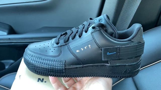Nike Air Force 1 Type Black Photo Blue shoes смотреть онлайн