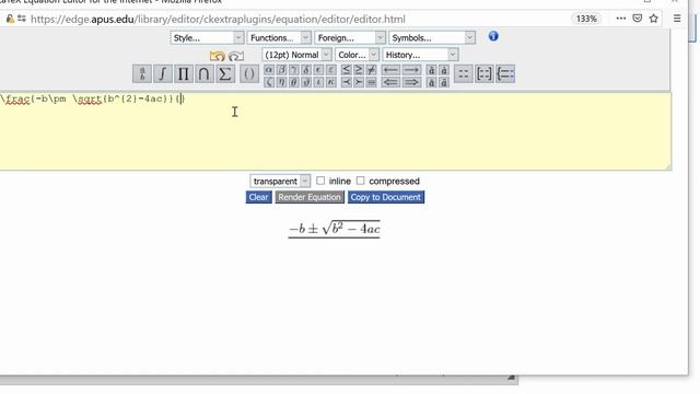 More Equation Editor Tips Example Quadratic Formula смотреть онлайн