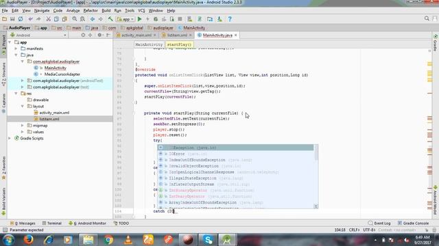 How to create a Audio Player using ListView and SeekBar in Android Studio смотреть онлайн