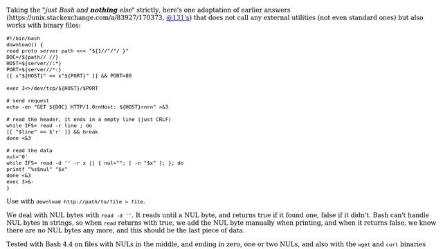 Unix & Linux: How to download a file using just bash and nothing else (no curl, wget, perl, etc.)? смотреть онлайн