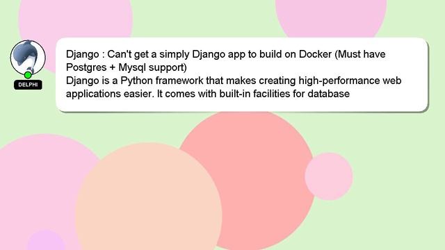 Django : Can't get a simply Django app to build on Docker (Must have Postgres + Mysql support) смотреть онлайн