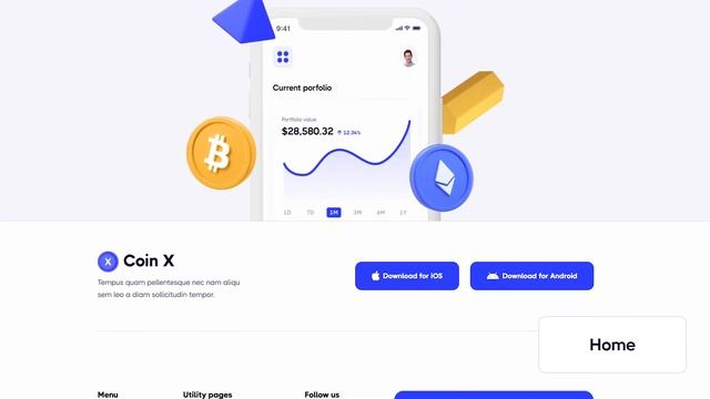 Coin X - Crypto App Webflow Template | BRIX Templates смотреть онлайн