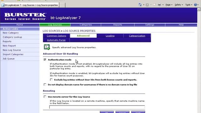 Burstek LogAnalyzer SQL Edition Log Source Configuration смотреть онлайн