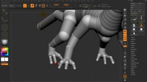 Урок 19. Тело дракона, лапы и хвост с помощью Z-сфер в программе ZBrush.
