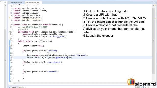 27 Android Intents Example Launch Google Maps | смотреть онлайн