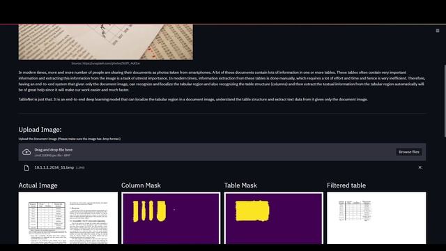 TableNet: Table Detection from Document Images Streamlit Webapp смотреть онлайн