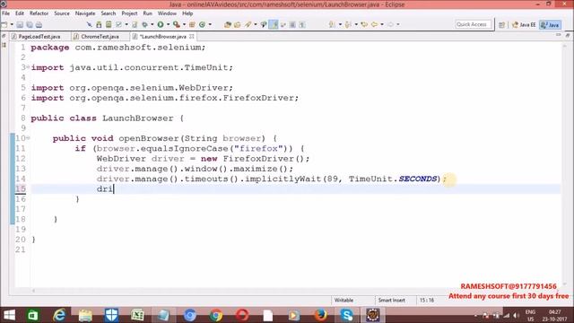 RAMESHSOFT:Best way to launch the browser in Selenium WebDriver|| Selenium in Realtime смотреть онлайн
