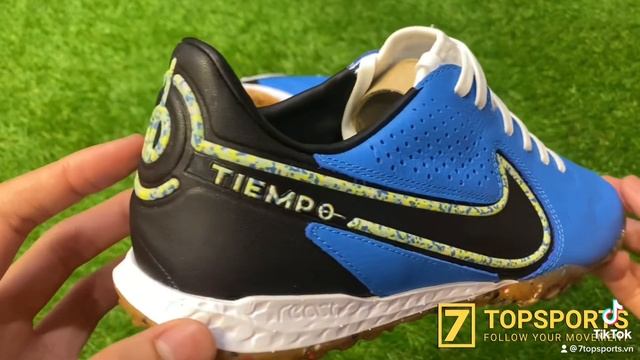 Mẫu da thật Nike Tiempo Legend React IX Pro TF - Light Photo Blue/Black/Lime Glow DA1192 403 смотреть онлайн