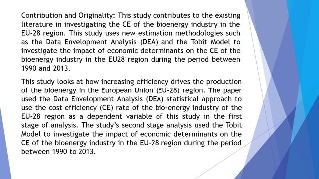 Cost Efficiency of Bioenergy Industry and its Economic Determinants in EU 28 A Tobit Model Based on смотреть онлайн