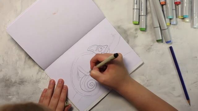 Обзор маркеров finecolour с алиэкспресс + speed drawing хамелеон смотреть онлайн