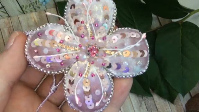 Брошь цветок из бархата. смотреть онлайн