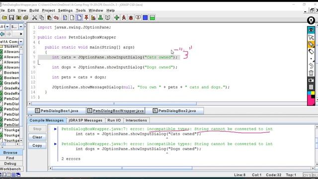 Using JOptionPane class to obtain user input смотреть онлайн