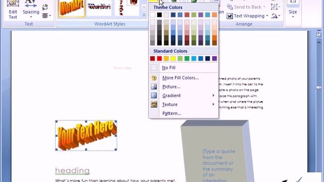 How To Insert WordArt Using Word 2007