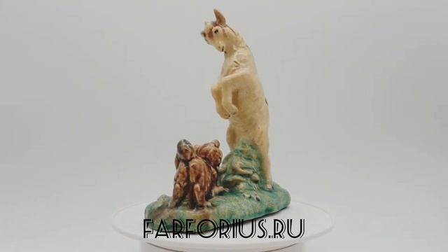 Керамическая статуэтка "Козлик и собачка". Гжель смотреть онлайн