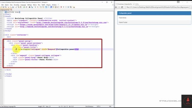 24 - Bootstrap Collapse Panel - Complete Bootstrap Course смотреть онлайн