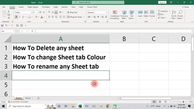 How To Delete Any Sheet, Change Sheet Name,Rename Sheet In Excel . #youtube #piyushsir #msoffice