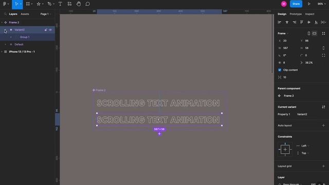 Scrolling Text Animation in Figma Tutorial смотреть онлайн