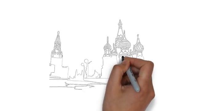 как нарисовать Москву,how to draw Moscow,cómo dibujar Moscú,come disegnare Mosca смотреть онлайн