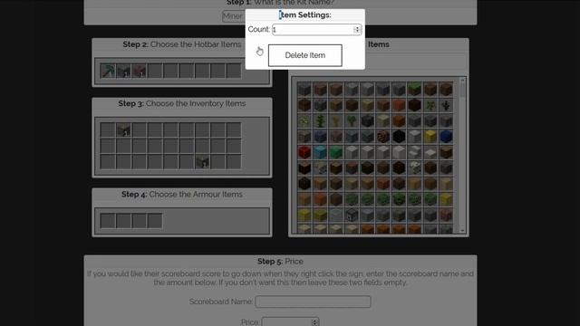 Minecraft KIT SIGNS Online Command Generator смотреть онлайн