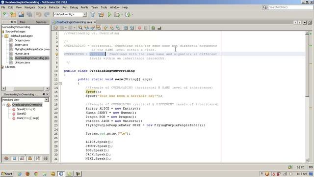 Java Overloading vs. Overriding смотреть онлайн