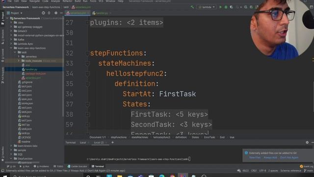 How to write infrasture code for AWS Step functions using Serverless Framework with code | Lab 8 смотреть онлайн