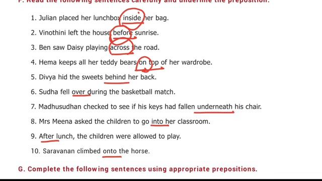 Communication Skills English - Preposition - 7th Term 1