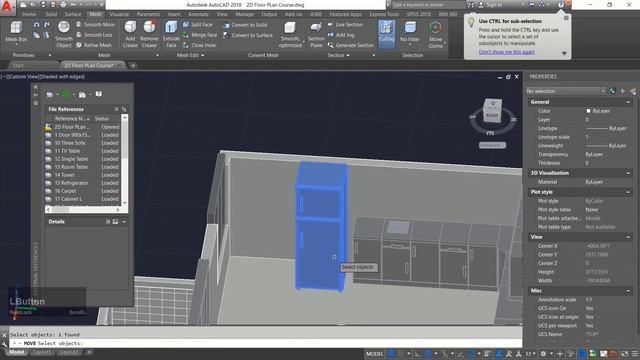 7x9 5 M AutoCAD 3D Floor Plan Speed Modeling смотреть онлайн