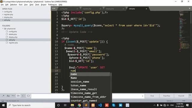 how to update data from database in php using mysqli || how to edit data in php using form смотреть онлайн