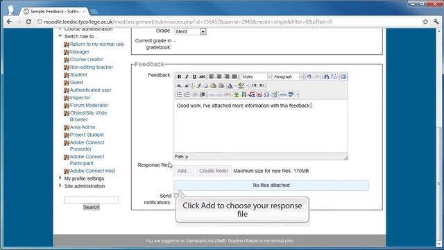 How to send a response file with assignment feedback in Moodle смотреть онлайн