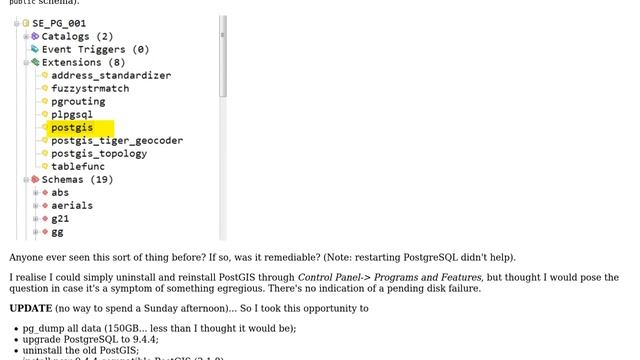 GIS: PostgreSQL 'forgot' PostGIS functionality смотреть онлайн