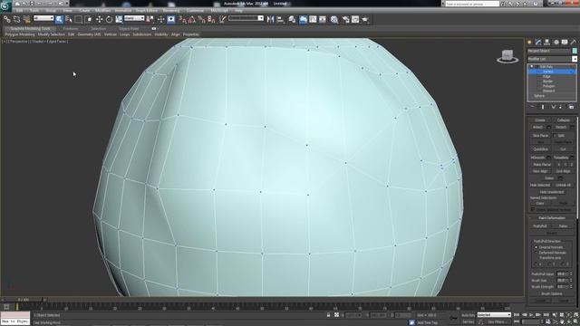 Autodesk 3ds max Tutorial - Modeling -Edit Poly- Paint Deform-Relax Push Pull смотреть онлайн
