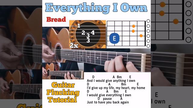 Everything I Own - Bread guitar chords w/ lyrics and plucking tutorial смотреть онлайн