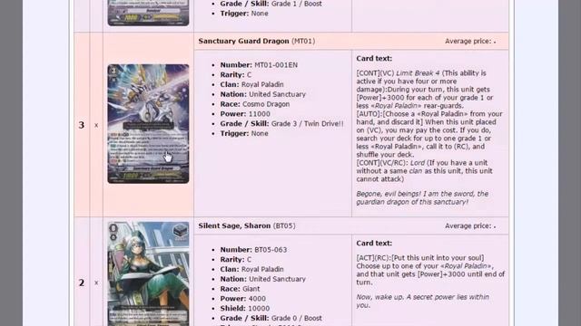 Deck profiles (Gold Paladin, Oracle TT, Royal Paladin) Cardfight!! Vanguard [tradecardsonline.com] смотреть онлайн