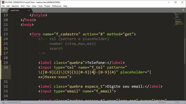 Formulário P7 (input input tel, number, search) - Curso de HTML Completo e Profissional #37 смотреть онлайн