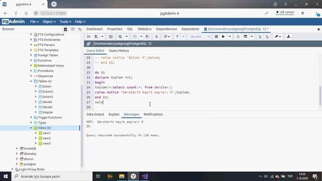 PostgreSQL Ders 49 Tablo Değerlerini Değişkenlere Atama смотреть онлайн